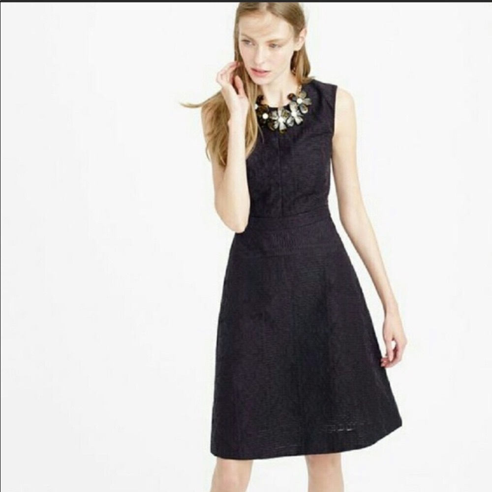 J.Crew | 0P | Black Dress Textured Eyelet Jacquard